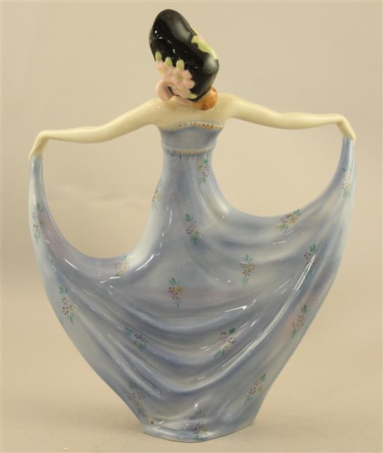 A rare Wade underglaze porcelain figure of Pavlova, c.1938, 22.5cm